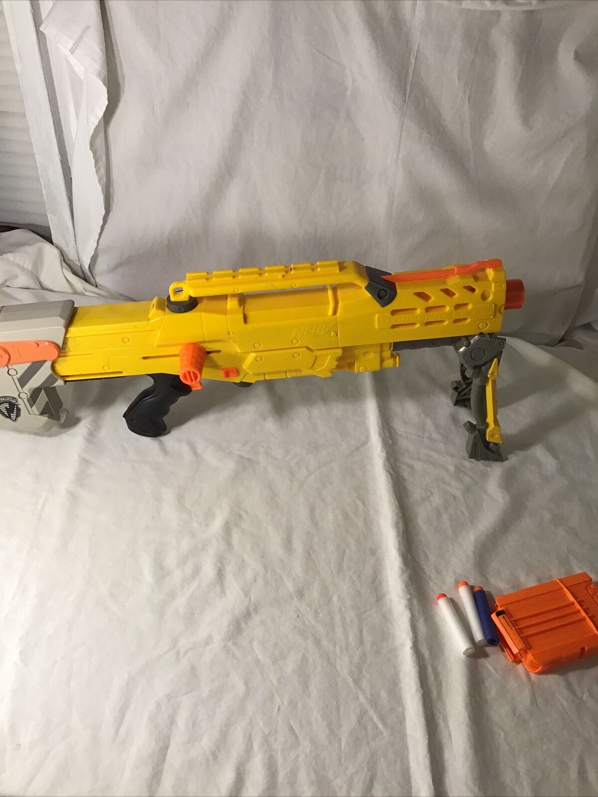 RARE Nerf Longshot CS-6 Sniper Rifle Z Dart Blaster Gun with adjustible  stock