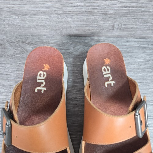 The Art Company Mykonos Brown Leather Double Strap Buckle Sandals Size UK 6.5 - Imagen 8 de 18