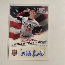 2015 USA Baseball 15U National Team Signatures Joseph Charles Auto /299