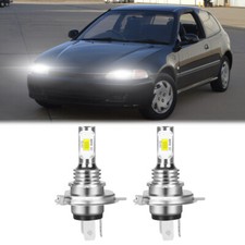 For Honda Civic 1992-2003 H4 Hb2 6000k Cob Front Led Headlight Hilo Beam Bulbs