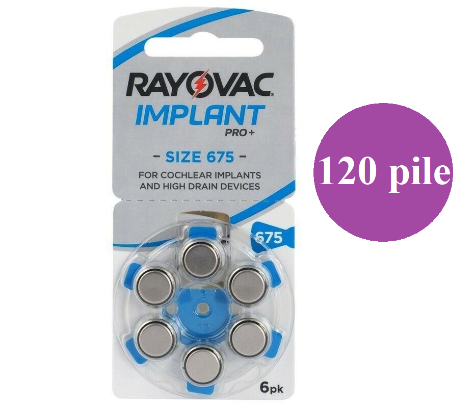 120 pile per apparecchi acustici COCLEARI RAYOVAC IMPLANT PRO+ 675 PR44