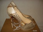 100% AUTH NEW WOMEN LOUBOUTIN PALAIS ROYAL PYTHON PLATFORM PUMP/HEEL US 10 — photo 6