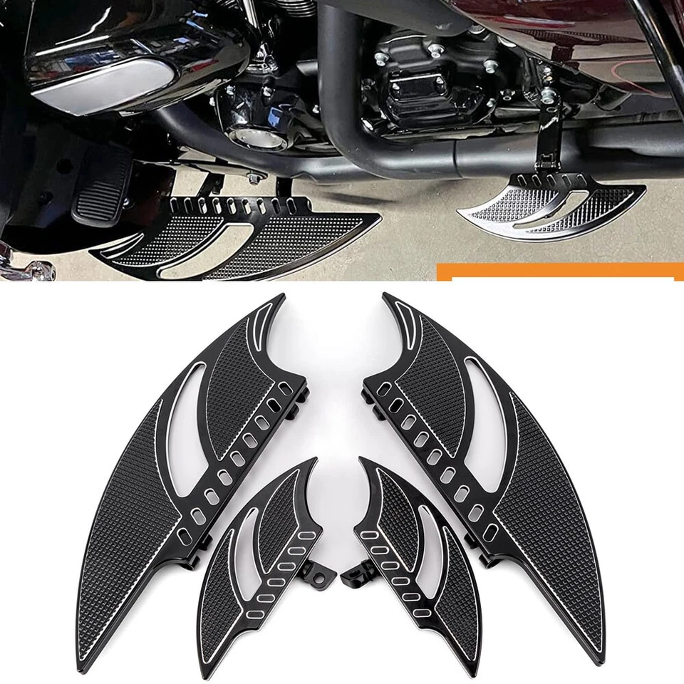 Driver & Passenger Foot Floorboards Pegs Pedal Set For Harley Softail Touring Foto 4 de 4