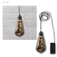 Deko-Licht Glas Glühbirne "Glow", 5 LED warmweiß, Lichterkette Batteriebetrieb