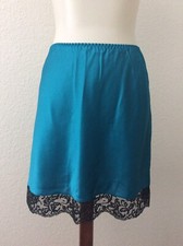 Victoria's Secret Vintage Lingerie Women Sz P Skirt Slip Lace Trim Blue NWT