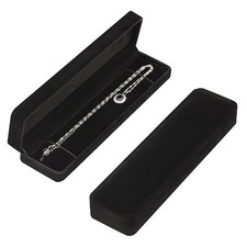 2 Pieces Long Velvet Jewelry Chain Necklace Gift Box Set Bracelet Storage Cas...