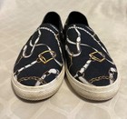 Ralph Lauren Jinny  Black/White Buckle Equestrian Chain Slip On Sneakers Sz 10 B — photo 7