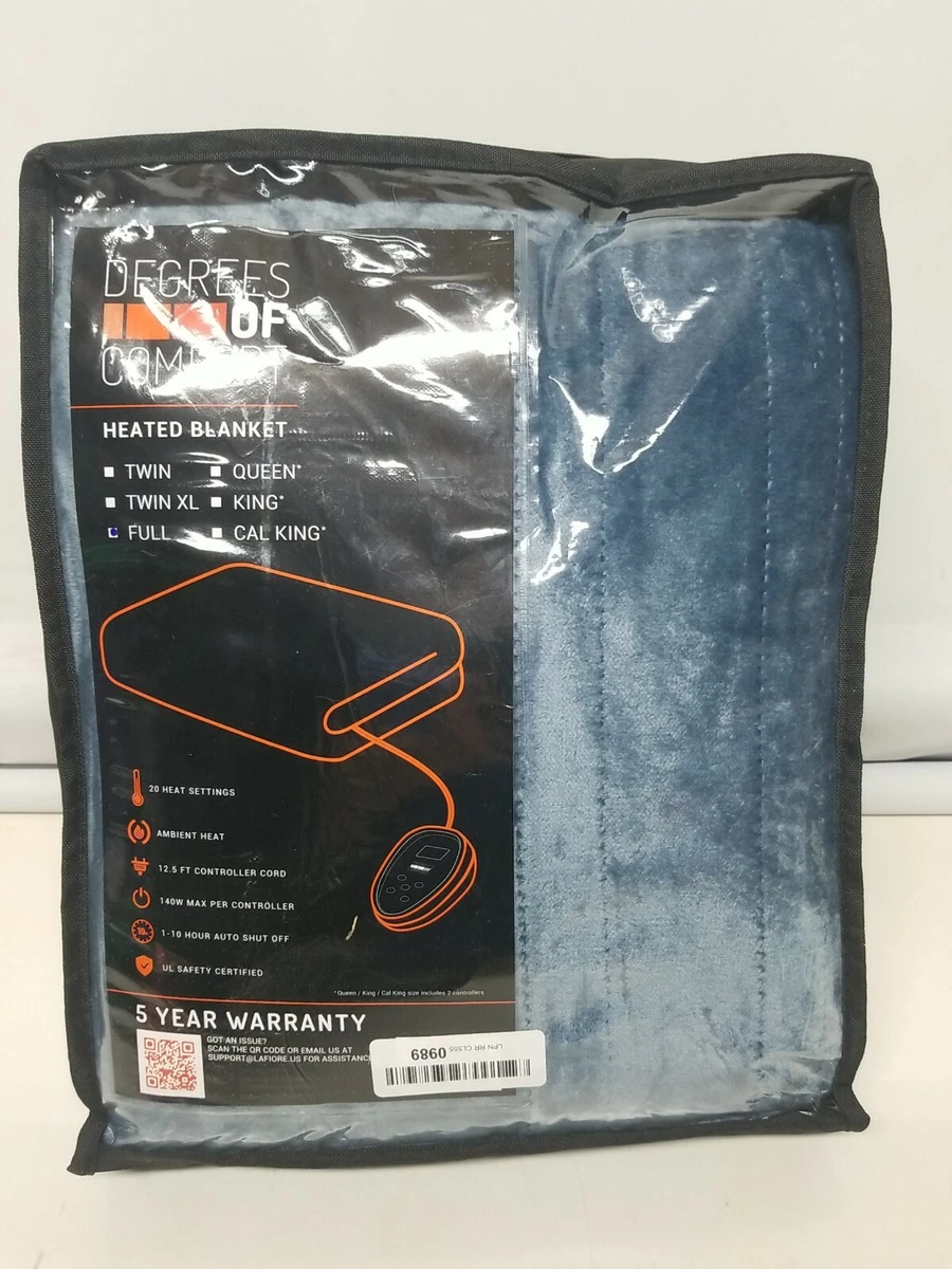 Degrees of Comfort Electric Heated Blanket - Full Size - Blue | eBay