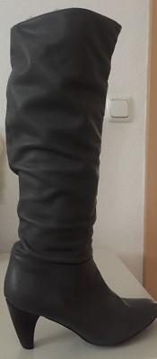 Original BUFFALO London Stiefel Leder Grau Boots Leather EUR Größe 40 size US 9