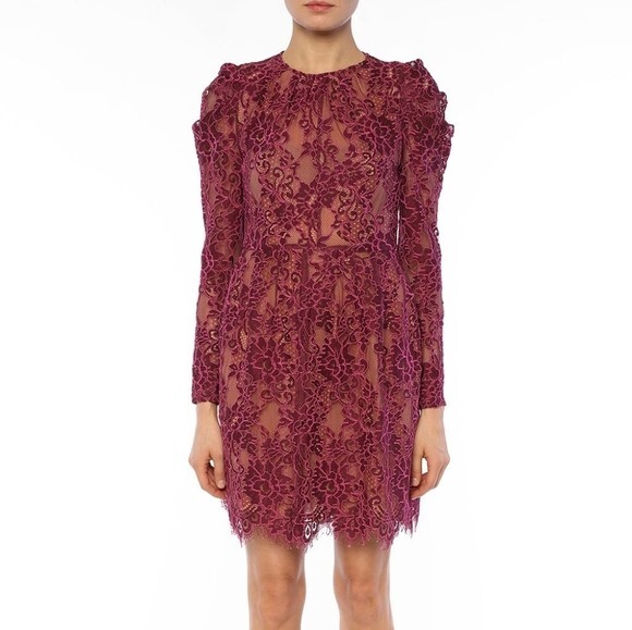 michael kors lace shift dress $305 Michael Kors Floral Lace Scalloped Shift Mini Dress Sz 8