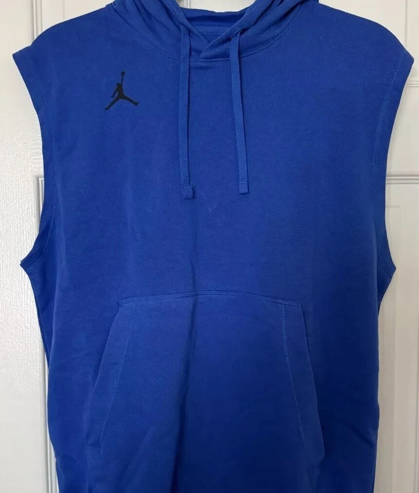 Jordan Para Hombres Pequeño Dri-FIT Polar Sin Mangas Sudadera con Capucha Entrenamiento Top Royal DQ7946-449 Foto 2 de 4