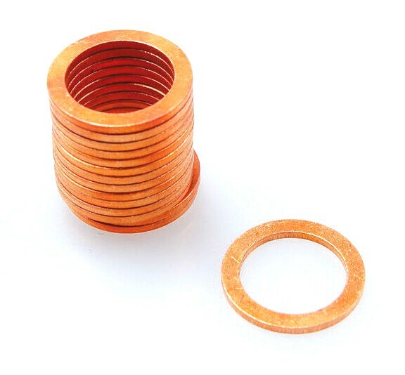 Copper washers PACK 16 UNITS M10,2x13,9mm, pack 16 units copper washers