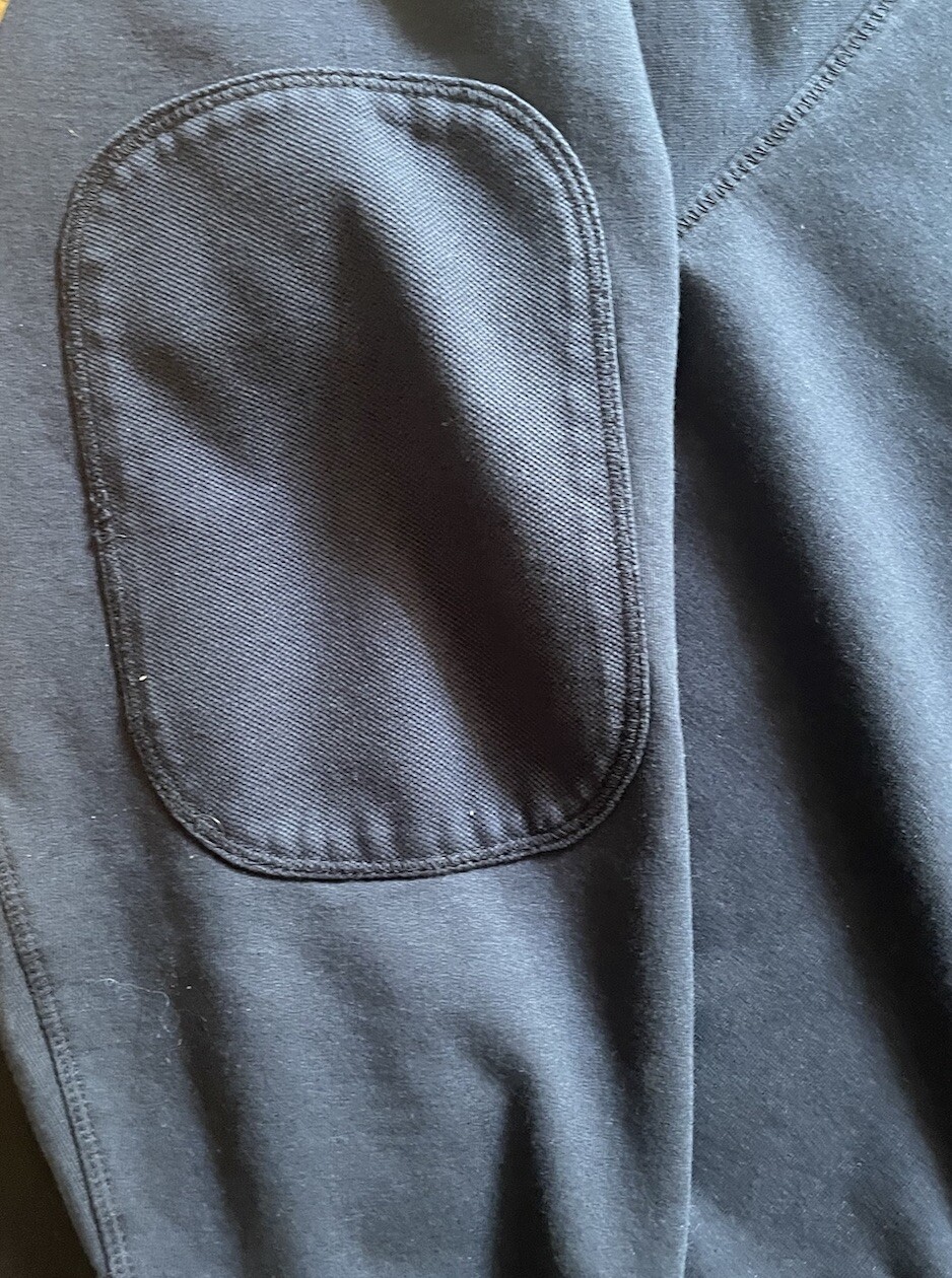 Thaddeus Men Elbow Patch Zippered Jacket Blue Med… - image 4