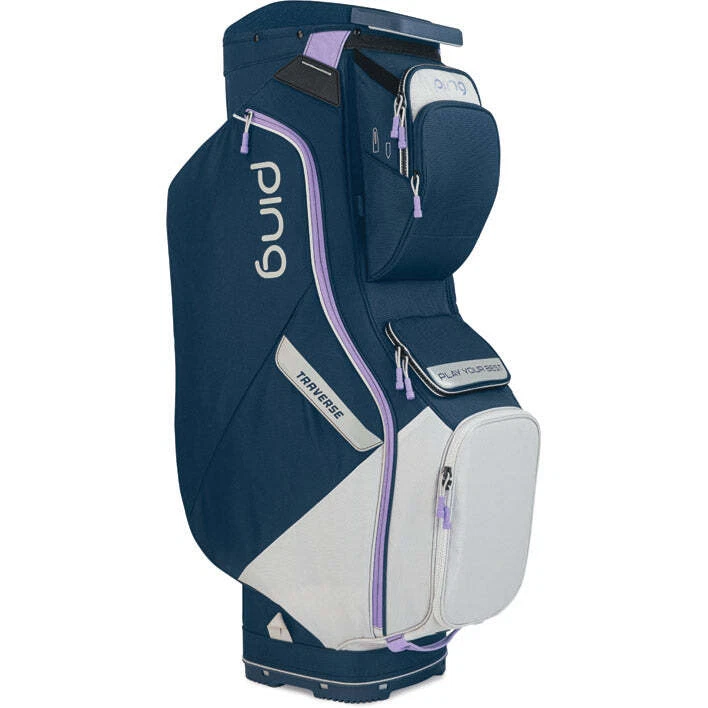 Ping Traverse Cart Bag 21 Heather Navy Light Grey Lavender eBay