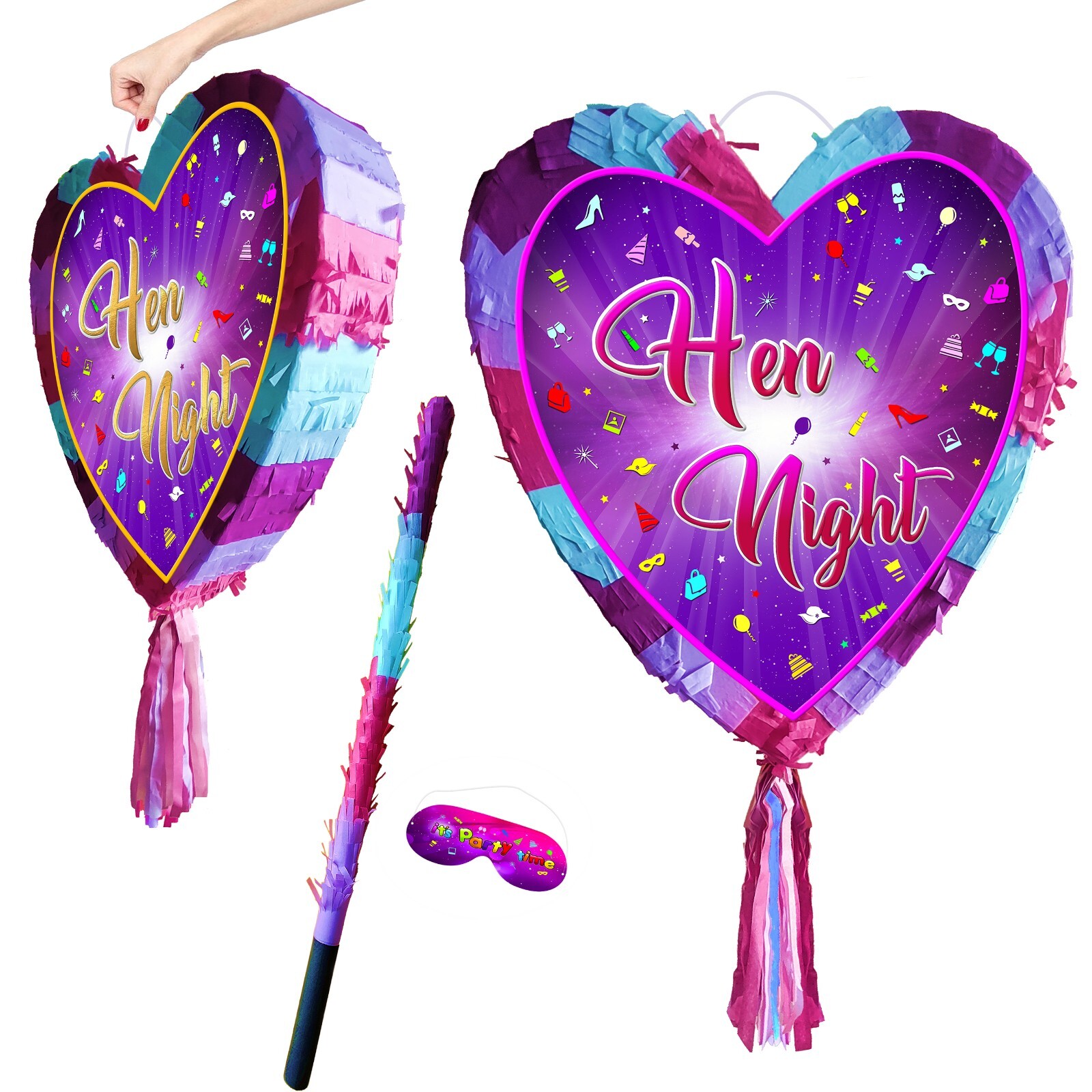 Hen Night pinata heart girls Party theme game team prom stag do hag bride to be