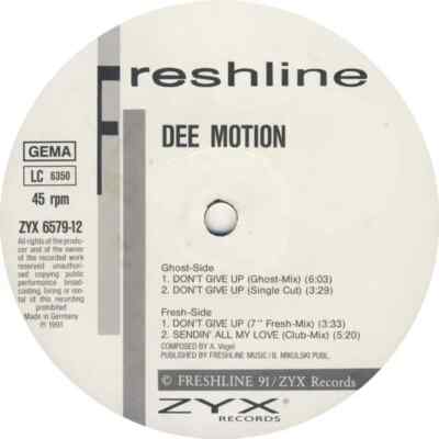 Dee Motion Dont Give Up Vinyl Single 12inch Zyx