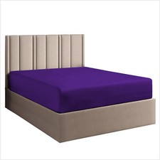 Extra Deep Pocket 1 PC Fitted Sheet 800 TC 100 Cotton Purple Solid