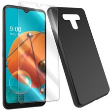 Heavy-Duty Screen Protector Environmental Silicone Back Case f LG K51 LM-K500QM