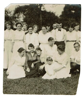 1918 Crazy Uncle Lloyd's Cult Harem Vintage B&W Family Photograph