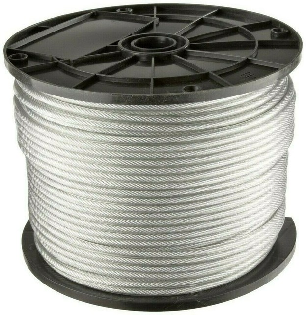 Vinyl Coated Stainless Steel Cable, 3/64 1/16, 7x7 50, 100, 250, 500