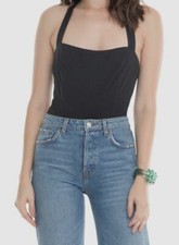  78 Astr The Label Women's Black Shelley Halter One-Piece Bodysuit Size Large