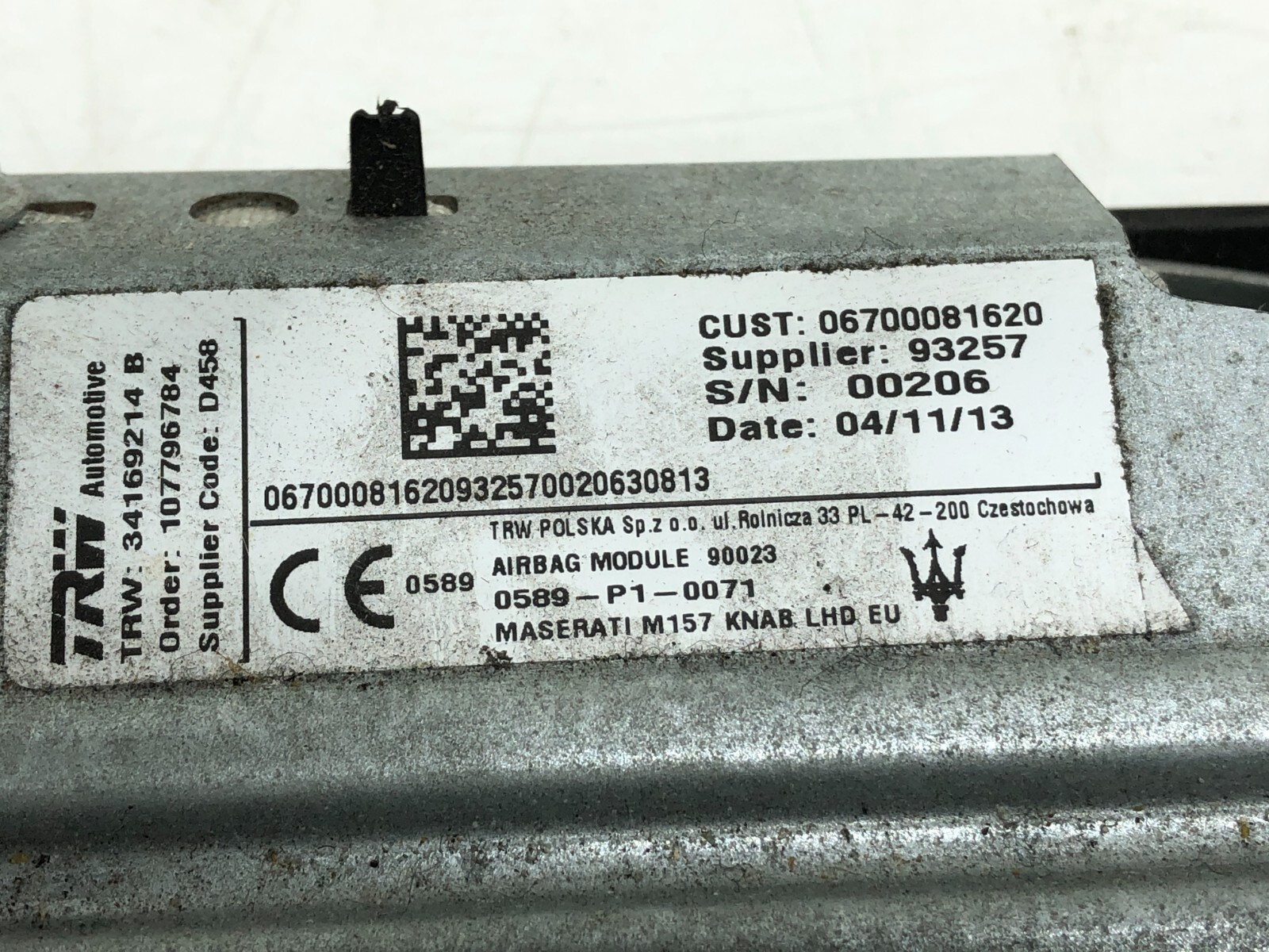 2014-2023 MASERATI GHIBLI LEFT DRIVER FRONT DASH KNEE AIRBAG AIR BAG OEM.