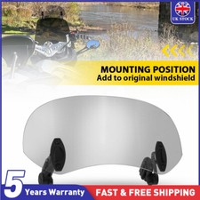 Universal Clip On Motorcycle Windshield Extension Spoiler Wind Screen Deflector