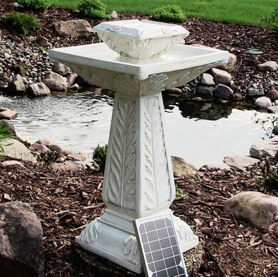 Large Solar Ornamental Outdoor Garden Fountain Water Feature Pond Bird ...