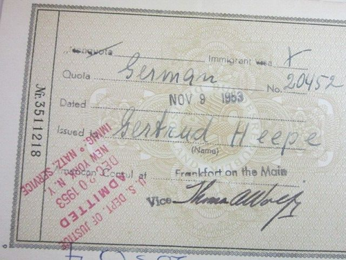 Post WWII 1953 Neu-Isenburg Germany Reisepass Deutschland Immigrant Quota to USA - Bild 12 von 12