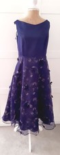 Kaleidoscope Ladies Navy Fit & Flare 3D Flower Prom Dress Size 12 BNWT  Rrp £125