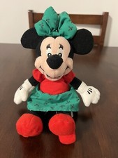 Disney Store Christmas Mini Bean Bag Minnie Mouse 7 Inch