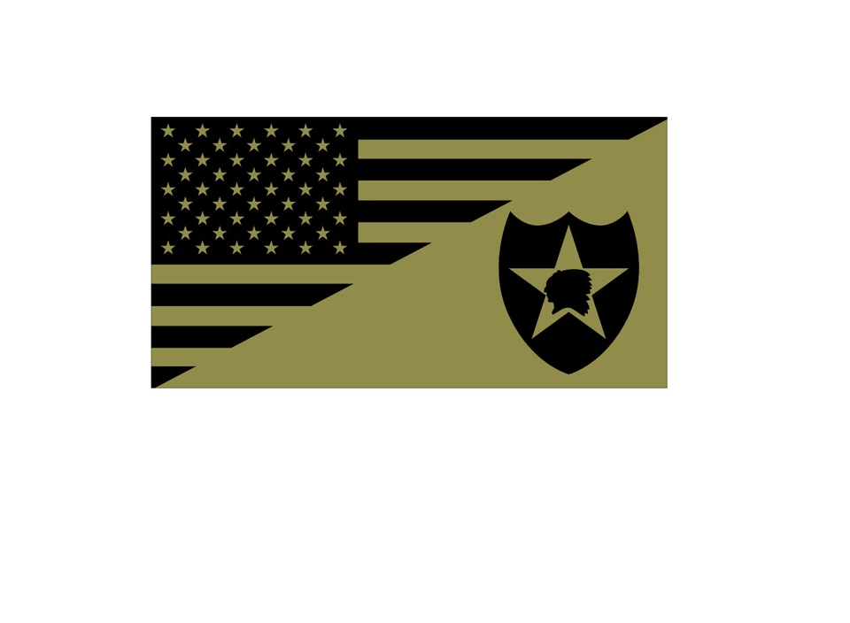 ORACAL USA FLAG UNITED STATES ARMY 2nd INFANTRY DIVISION TACTICAL VINYL DECAL STICKER