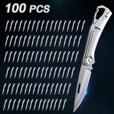 100PCS Stainless Steel Folding Knife Engravin...