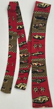 Rooster 1950s Men's Neck Tie Jaguar Porsche Maserati Racing Skinny Square Bottom