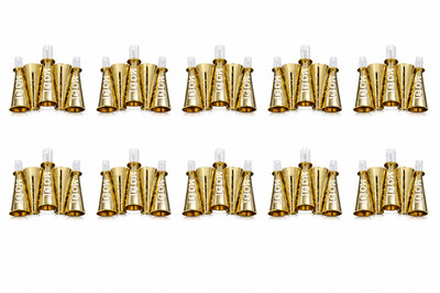 MOET CHANDON CHAMPAGNE GOLD SIPPERS FOR MINI SPLIT 187ml BOTTLES x 15 New