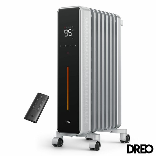 Dreo OH621 Oil Filled Radiator 1500W LED Remote Control Timer White 9-Fin