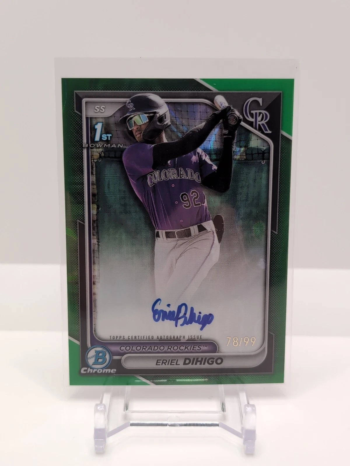 2024 Bowman Chrome Prospect Green Lava Fractor /99 Eriel Dihigo #CPA-ED Auto SH2
