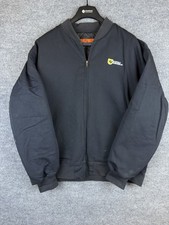 Red Kap Mechanic Work Jacket Black Men  s Size 2XL Quilted Zip Logo