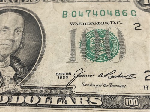 Rare Old 1985 100$ Bill - Picture 2 of 3