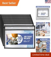 10 Pack Heavy Duty Dry Erase Job Ticket Holders 8.5x11 - Perfect for Organizing