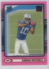 2024 Panini Clearly Donruss Rated Rookie Pink Adonai Mitchell #71 05k6