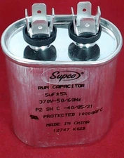 Run Capacitor, Oval, 5 Mfd., 370 Volt, CR5X370