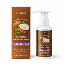 Facial Depilatory Cream, Coconut Hair Remover Cream for Upper Lip and Chin...