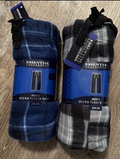 2 Pairs Men s Lounge Sleep PJ Pants Micro Fleece Plaid XLarge Pajamas Sleepwear