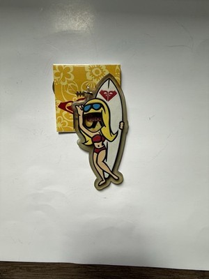 Vintage Roxy Quiksilver Keychain: ''Girl with a Surfboard''