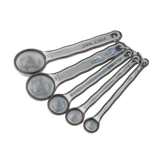 Ladelle Lorson 5pc Measuring Spoon Set Stoneware Kitchen Baking Spoons