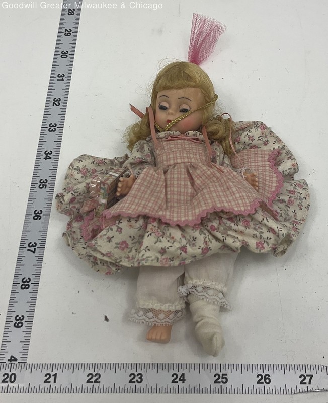 Madame Alexander Blonde Pink Floral Birthday Party Dress Doll Plastic