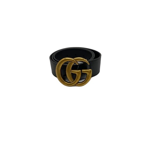 Used GUCCI◆Belt/Leather/BLK/Plain/Ladies/400593