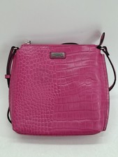 Osprey Hot Pink Cross Body Bag 20 cm x 22 cm x 4 cm Zipped Closure Leather