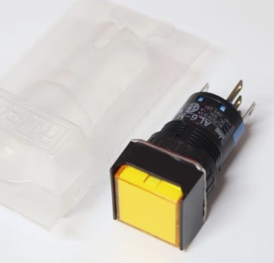 1PC NEW   Button switch with light AL6Q-M24YC Yellow #vn